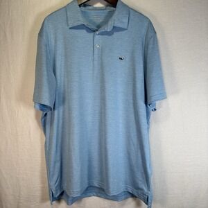 Vineyard Vines Mens On-The-Go Sankaty Performance Polo Shirt Mens Blue XL
